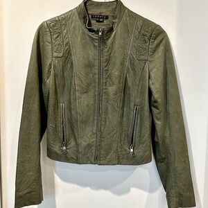 Theory Women’s Olive Green Leather Jacket